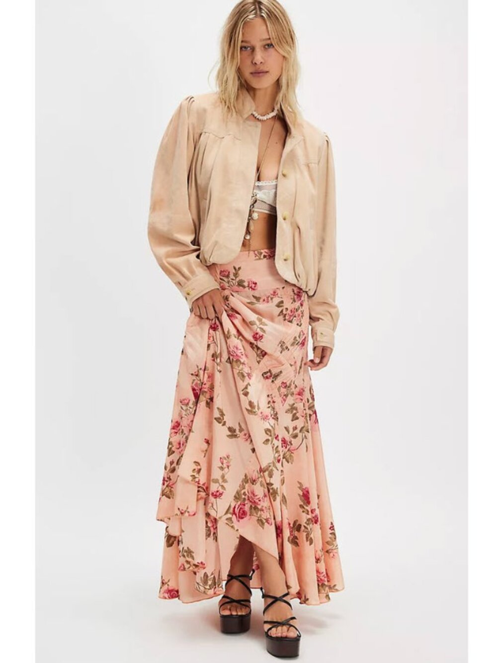Free People  Rowan Maxi Skirt Sz 4